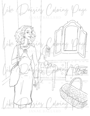 “Antique Shopping” Coloring Page