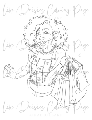 “Shopping Spree” Coloring Page