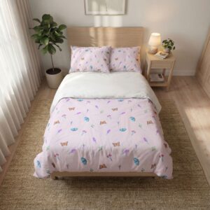 "Spring is in the Air" Pastel Quilt Cover Set — 3-Piece Duvet Cover with Pillowcases