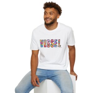 VESSEL Faith Graphic T-Shirt  — Bright Colorblock Letter Tee for Everyday Wear