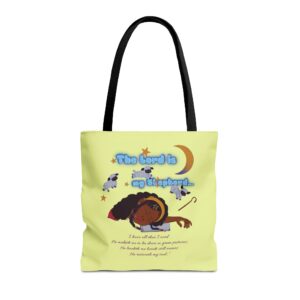 Christian Sheep Tote Bag — "The Lord is my Shepherd" Illustrated AOP Tote