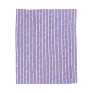 Lavender Velveteen Lacey Beach Theme Plush Blanket